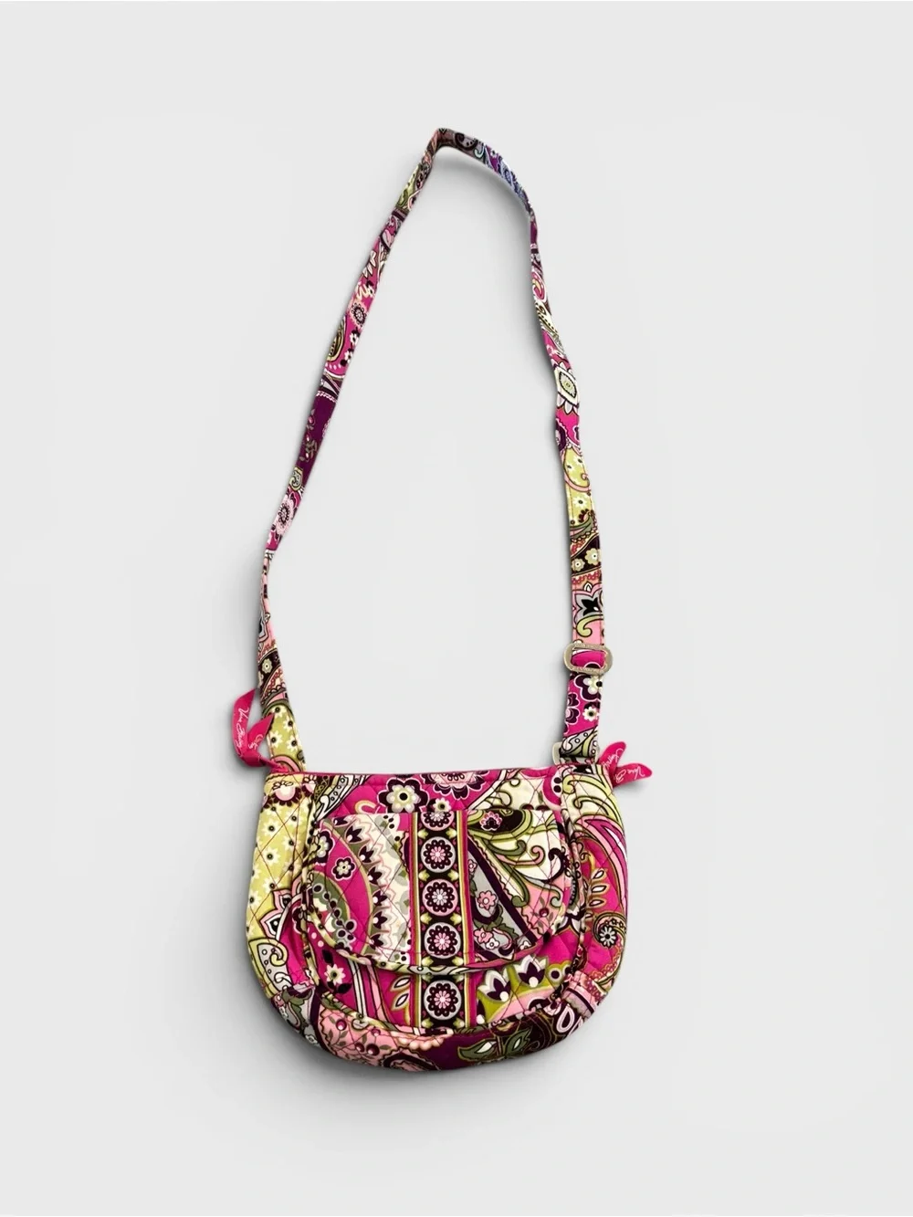 Vera Bradley Hot Pink Paisley Quilted Crossbody Bag